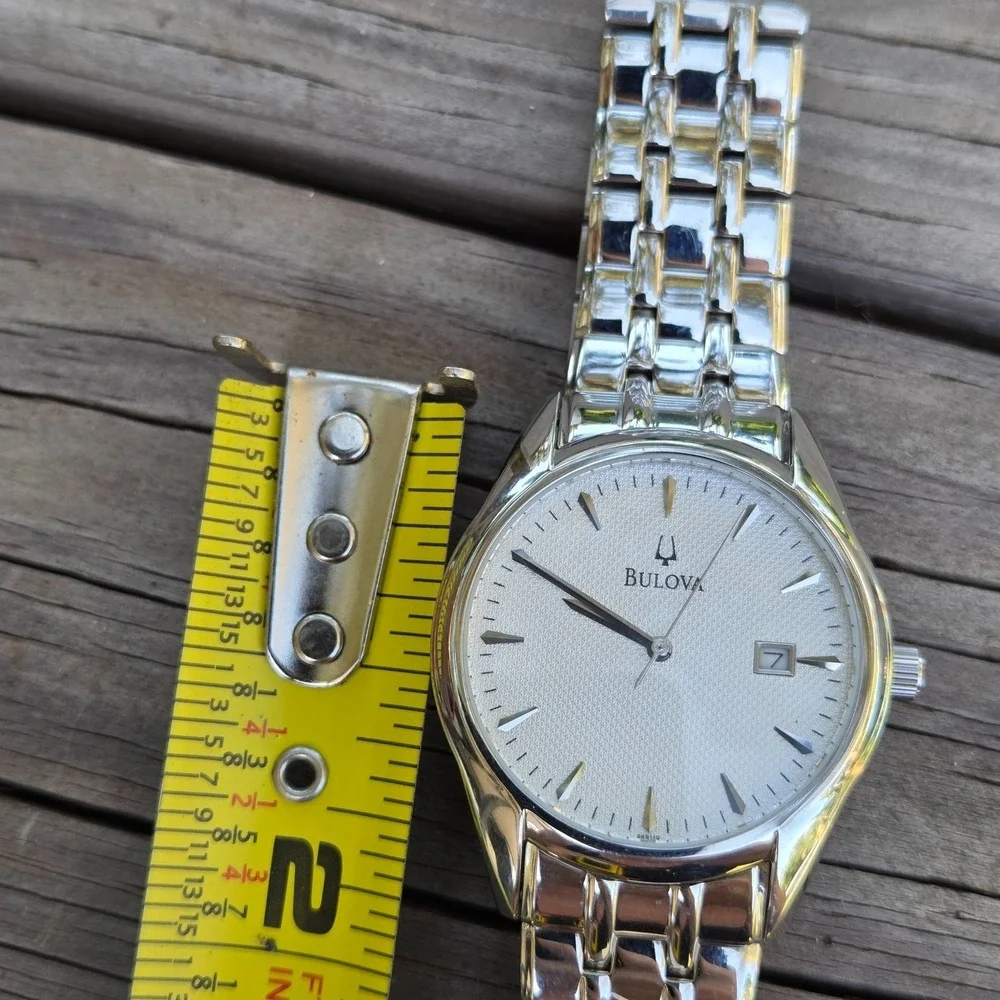 United Parcel Service BULOVA Men's Watch Stainless Steel 2 Diamond UPS Store EUC